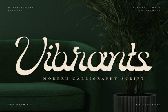 Vibrants: A Modern Calligraphy Script Font for Web Design